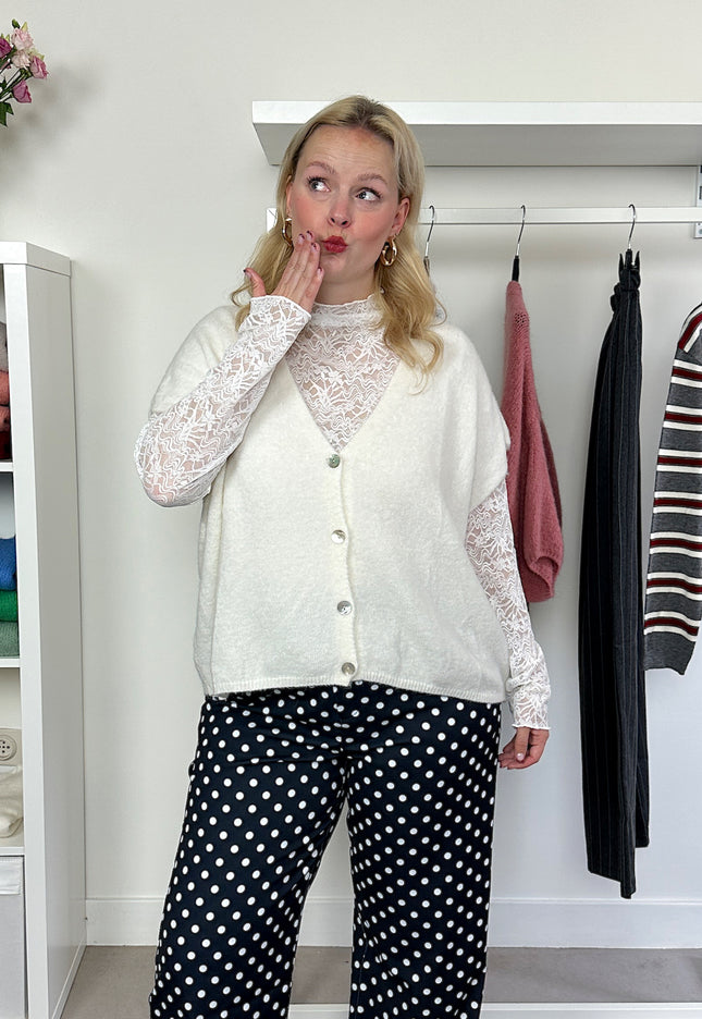 Lace Longsleeve Top White