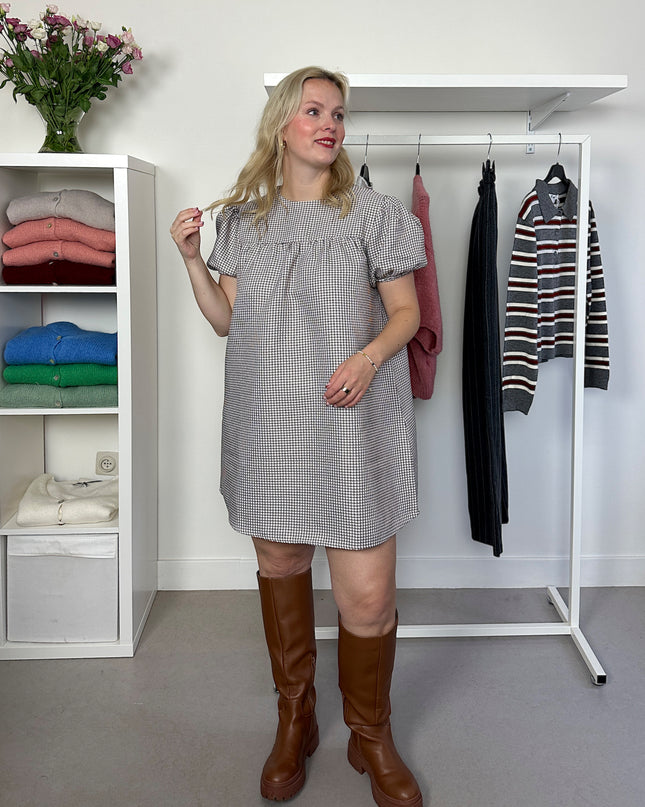 Gingam Dress Brown