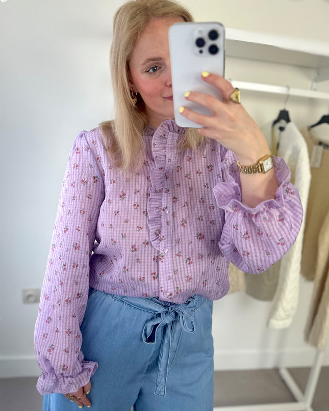 Lilac Flower Blouse