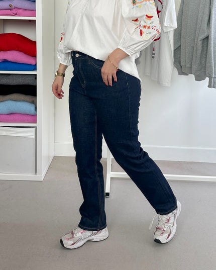 Curvy Straight Jeans Dark Wash