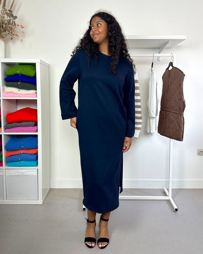 Sweaterdress Longsleeve Navy Straight