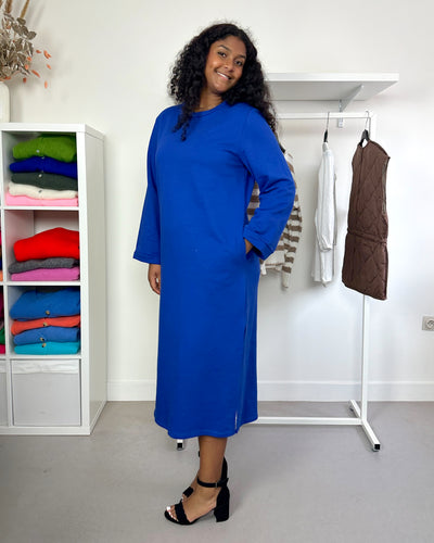 Sweaterdress Longsleeve Kobaltblauw Straight