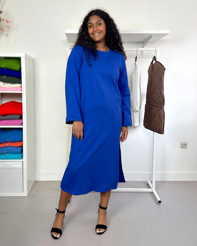 Sweaterdress Longsleeve Kobaltblauw Straight