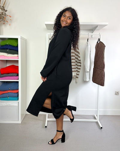 Sweaterdress Longsleeve Black Straight