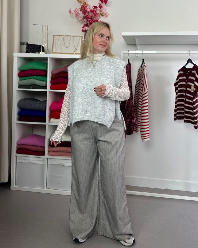 Striped Pants Light Grey