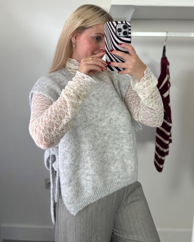 Debardeur Strikjes Grey