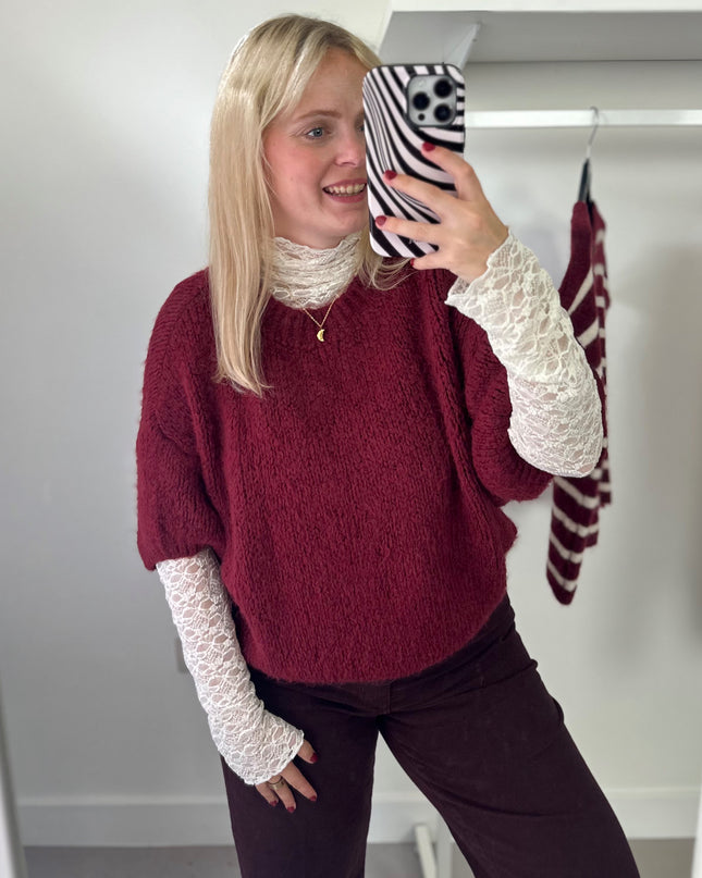 Short Sleeved Truitje Bordeaux