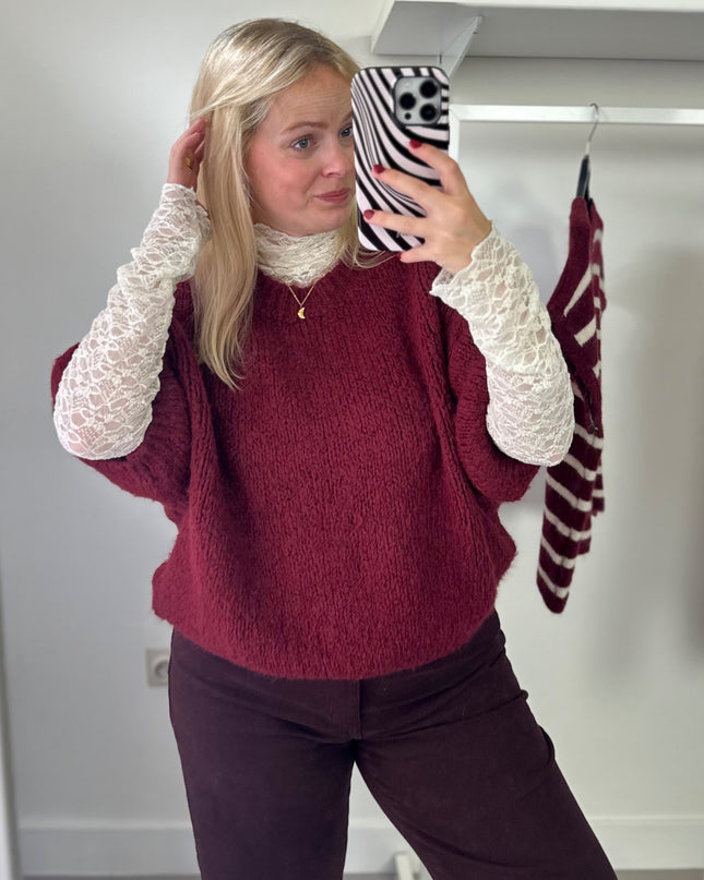 Short Sleeved Truitje Bordeaux