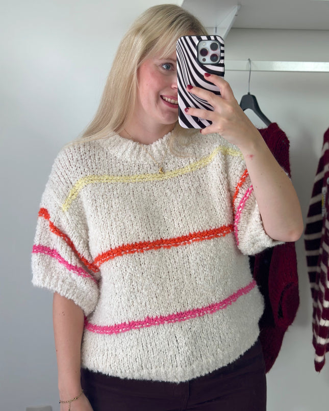 Short Sleeved Truitje Yellow Orange Pink