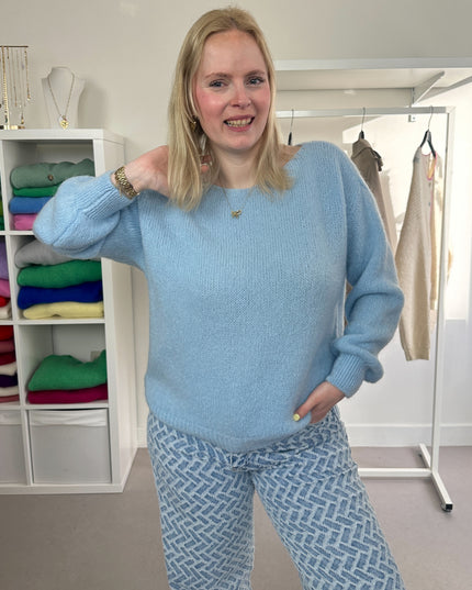 Trui Boothals Lichtblauw