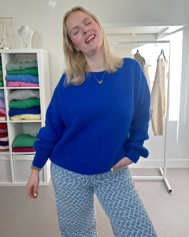 Trui Boothals Kobaltblauw