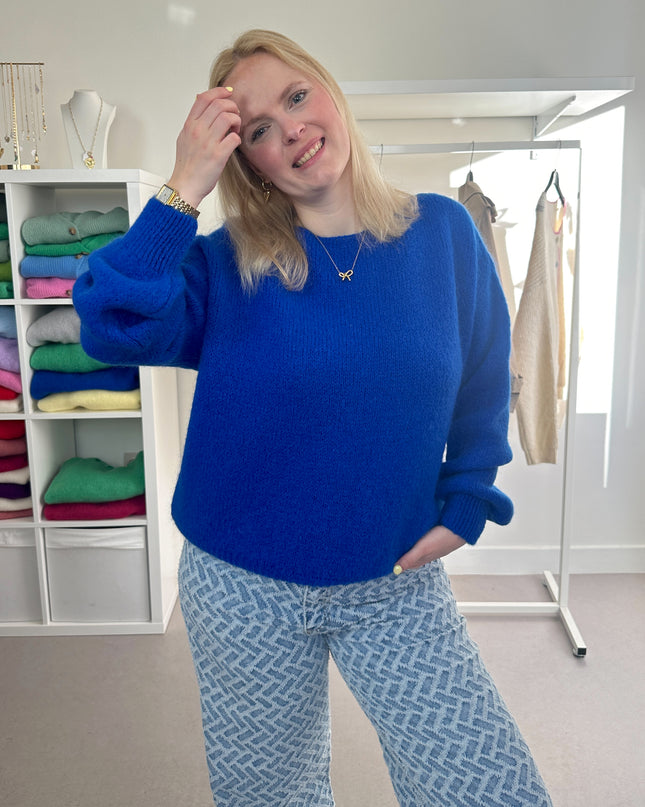 Trui Boothals Kobaltblauw
