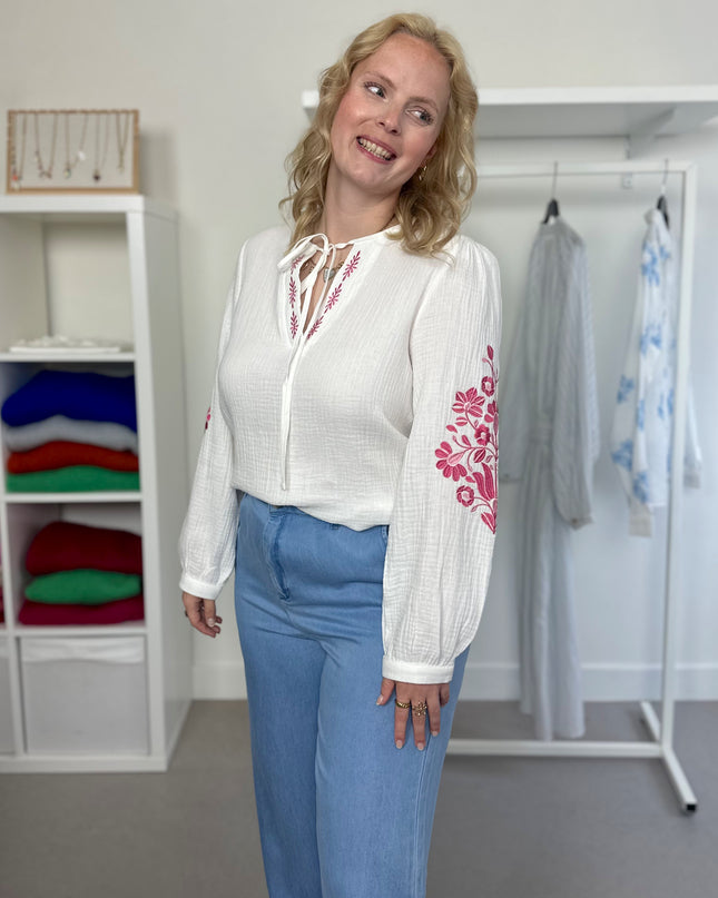 Fuchsia Sleeve Detail Tetra Blouse
