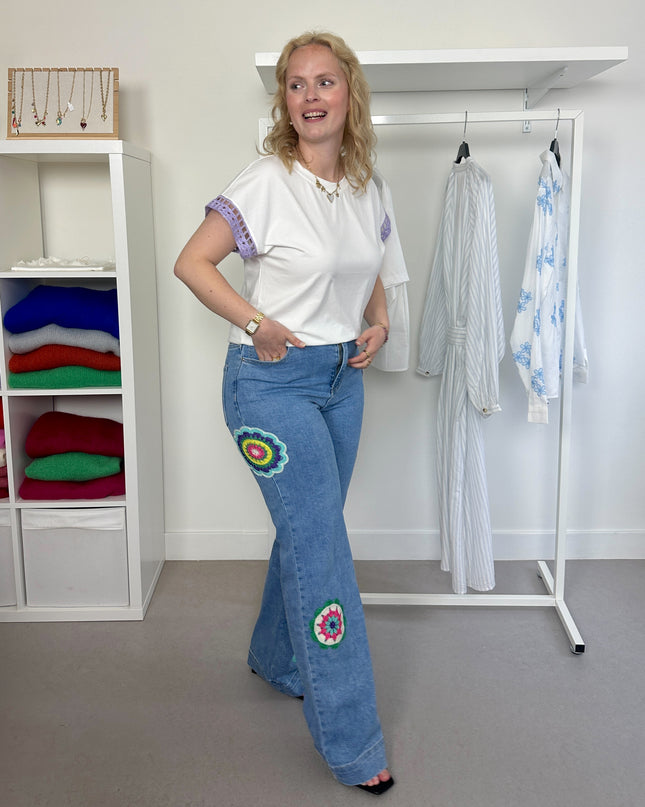 Colorful Crochet Jeans