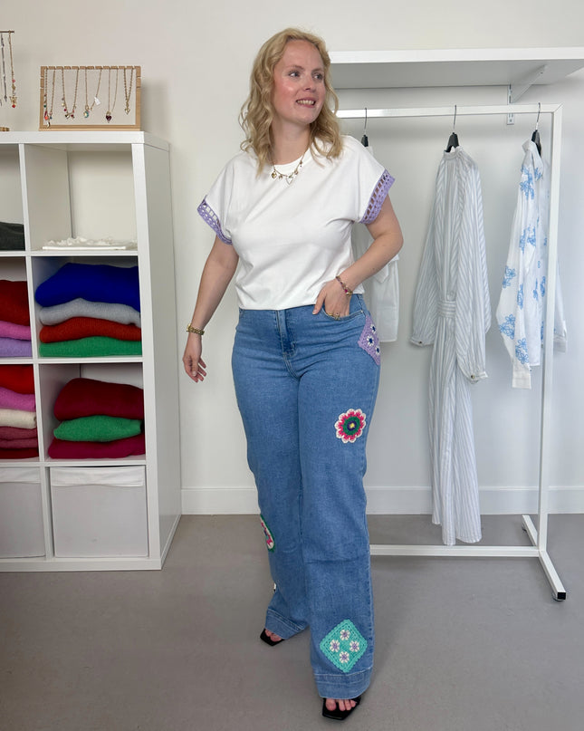 Colorful Crochet Jeans