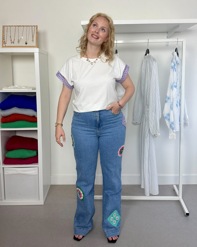 Colorful Crochet Jeans