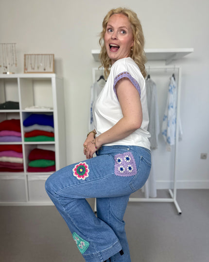 Colorful Crochet Jeans