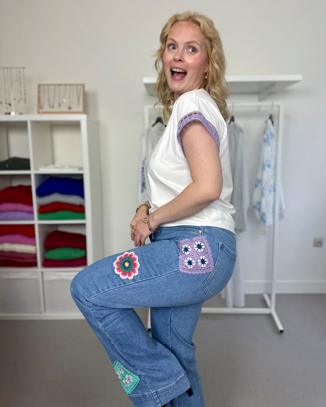 Colorful Crochet Jeans
