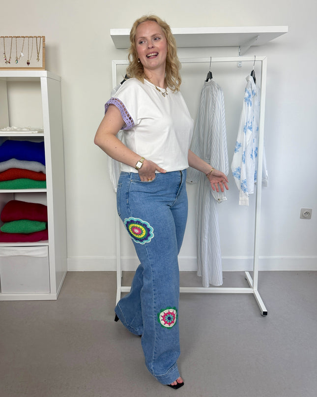 Colorful Crochet Jeans