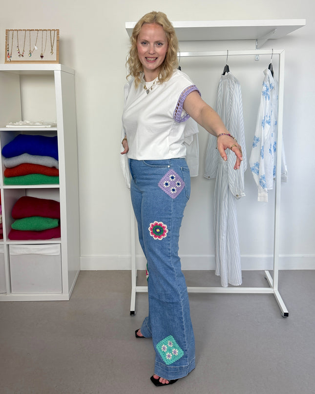 Colorful Crochet Jeans