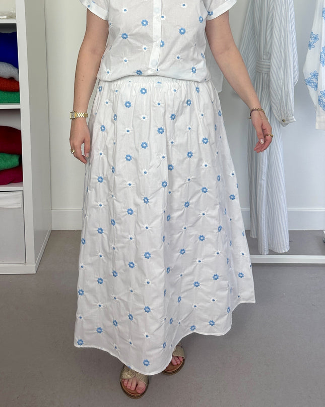 Blue Flower Skirt Cotton