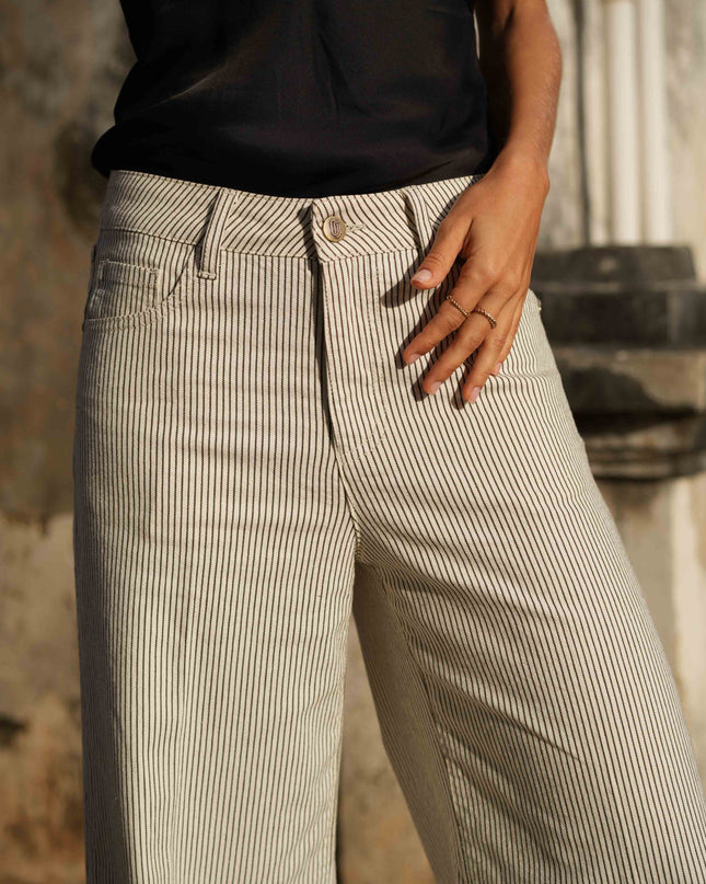 Peter Ankle Palazzo Striped Jeans