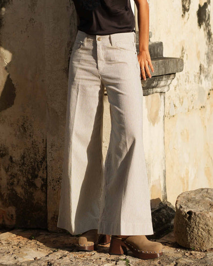 Peter Ankle Palazzo Striped Jeans