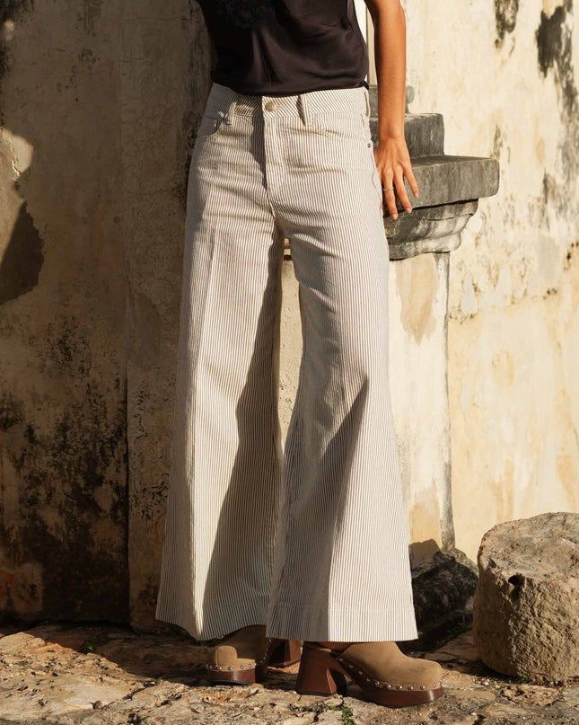 Peter Ankle Palazzo Striped Jeans