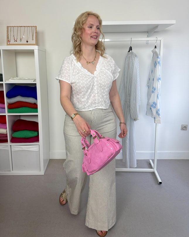 Peter Ankle Palazzo Striped Jeans