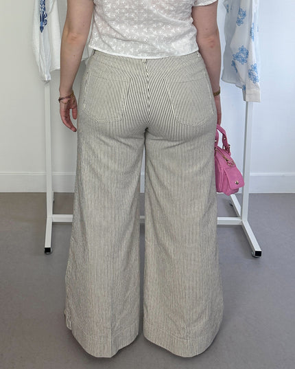 Peter Ankle Palazzo Striped Jeans