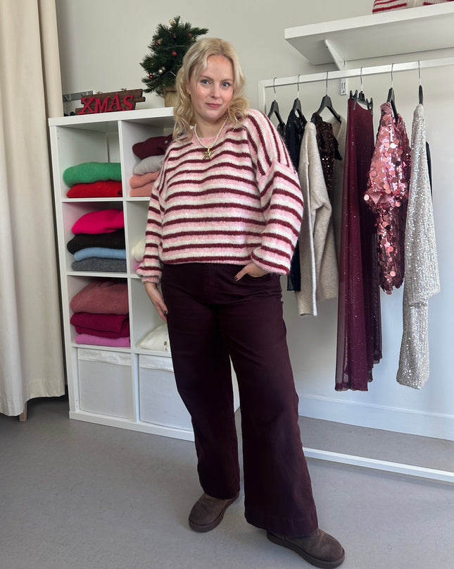 Striped Knit Pink Red