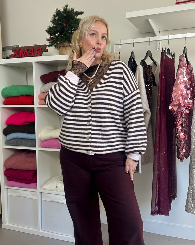 Lace Longsleeve Top Brown