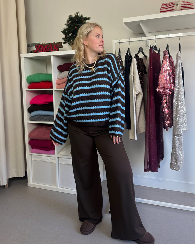 Striped Trui Brown Blue