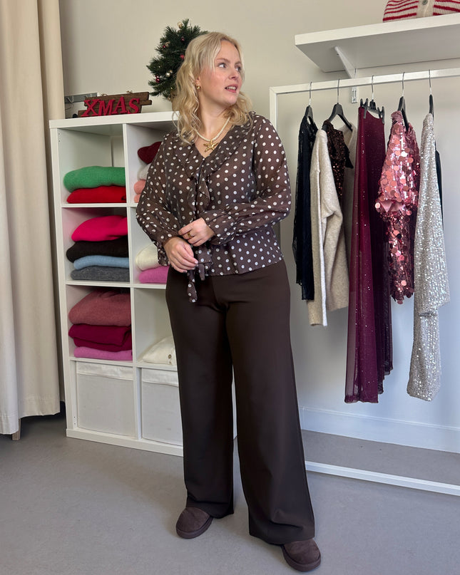 Polka dot top brown