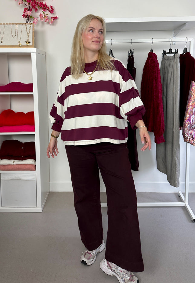 Striped Sweater Bordeaux