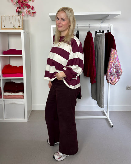 Striped Sweater Bordeaux