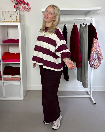 Striped Sweater Bordeaux