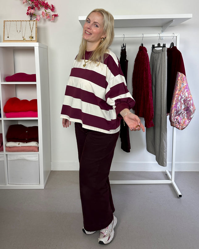 Striped Sweater Bordeaux