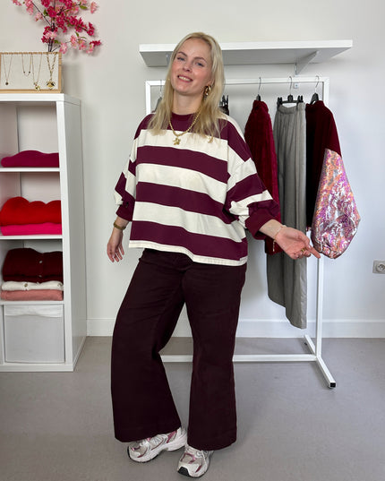 Striped Sweater Bordeaux