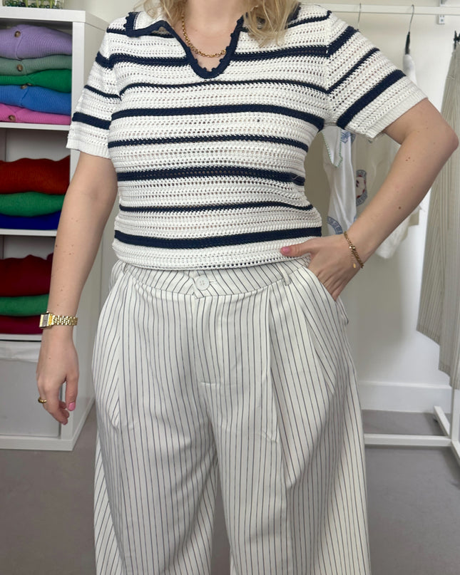 Striped Crochet Top