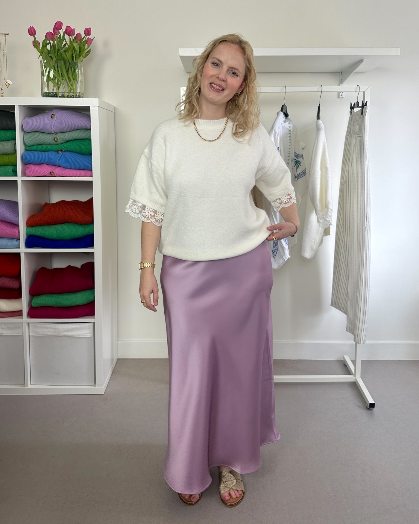 Satin Skirt Lila
