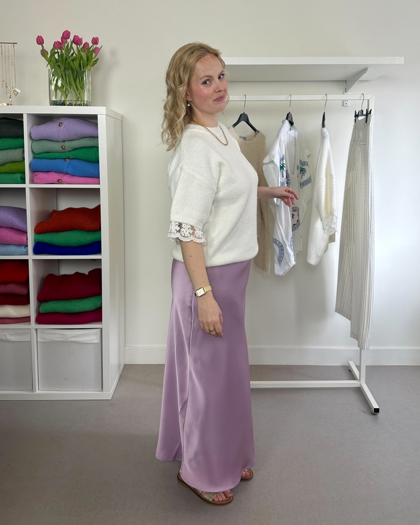 Satin Skirt Lila