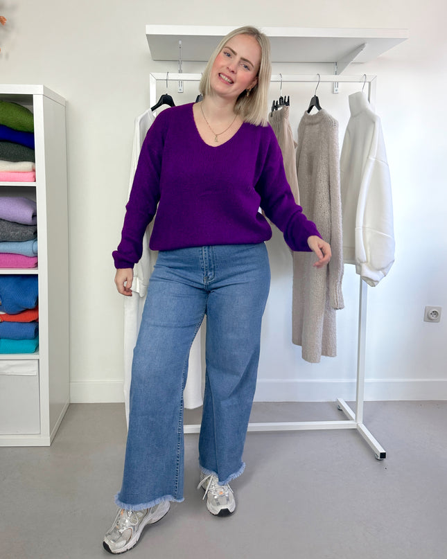 V-Neck Knit Purple