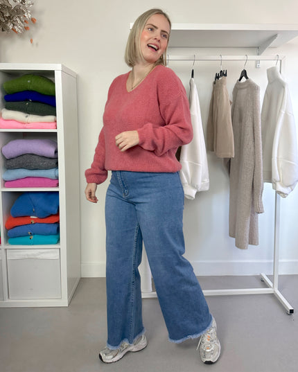 V-Neck Knit Oudroze