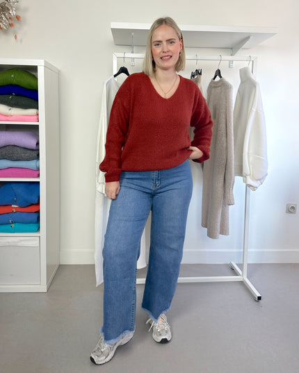 V-Neck Knit Roestbruin