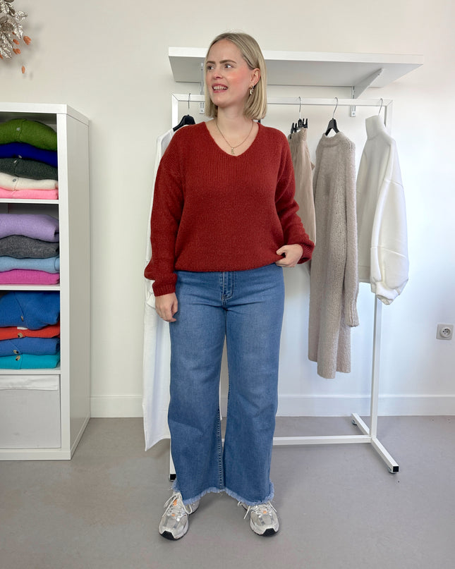 V-Neck Knit Roestbruin