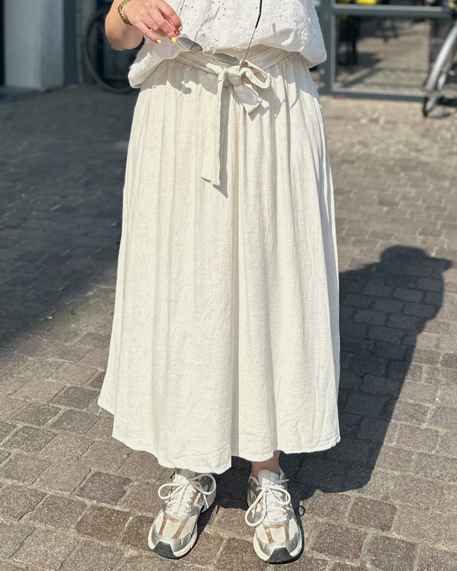 Beige Linnen Rok
