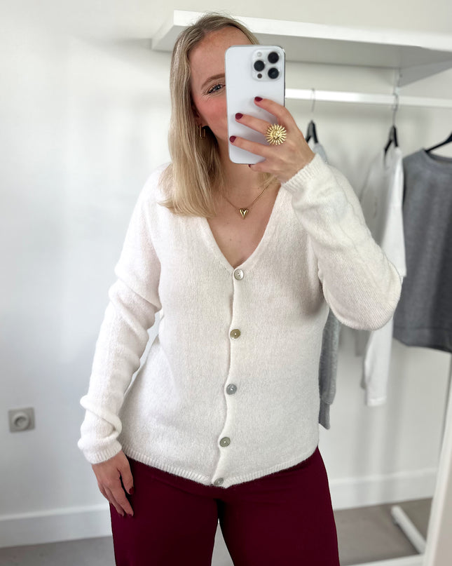Alpacawollen Cardigan Crème