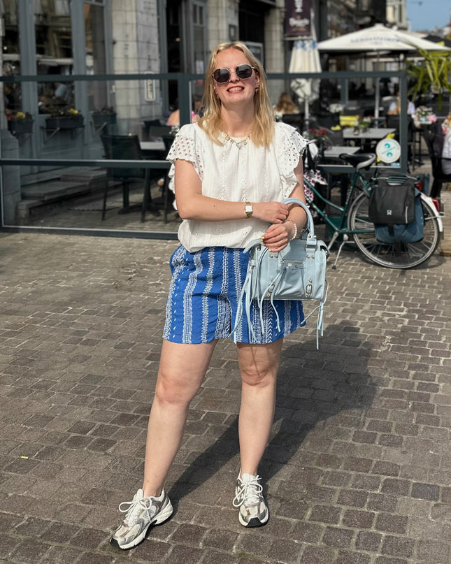 Kobalt Broderie Shorts