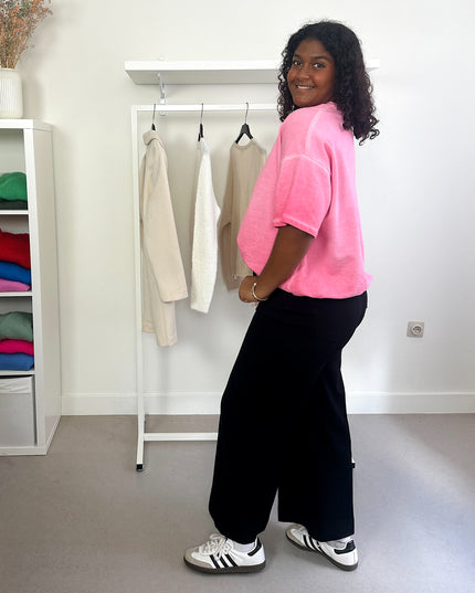 Jeans Curvy Cropped Wide Black